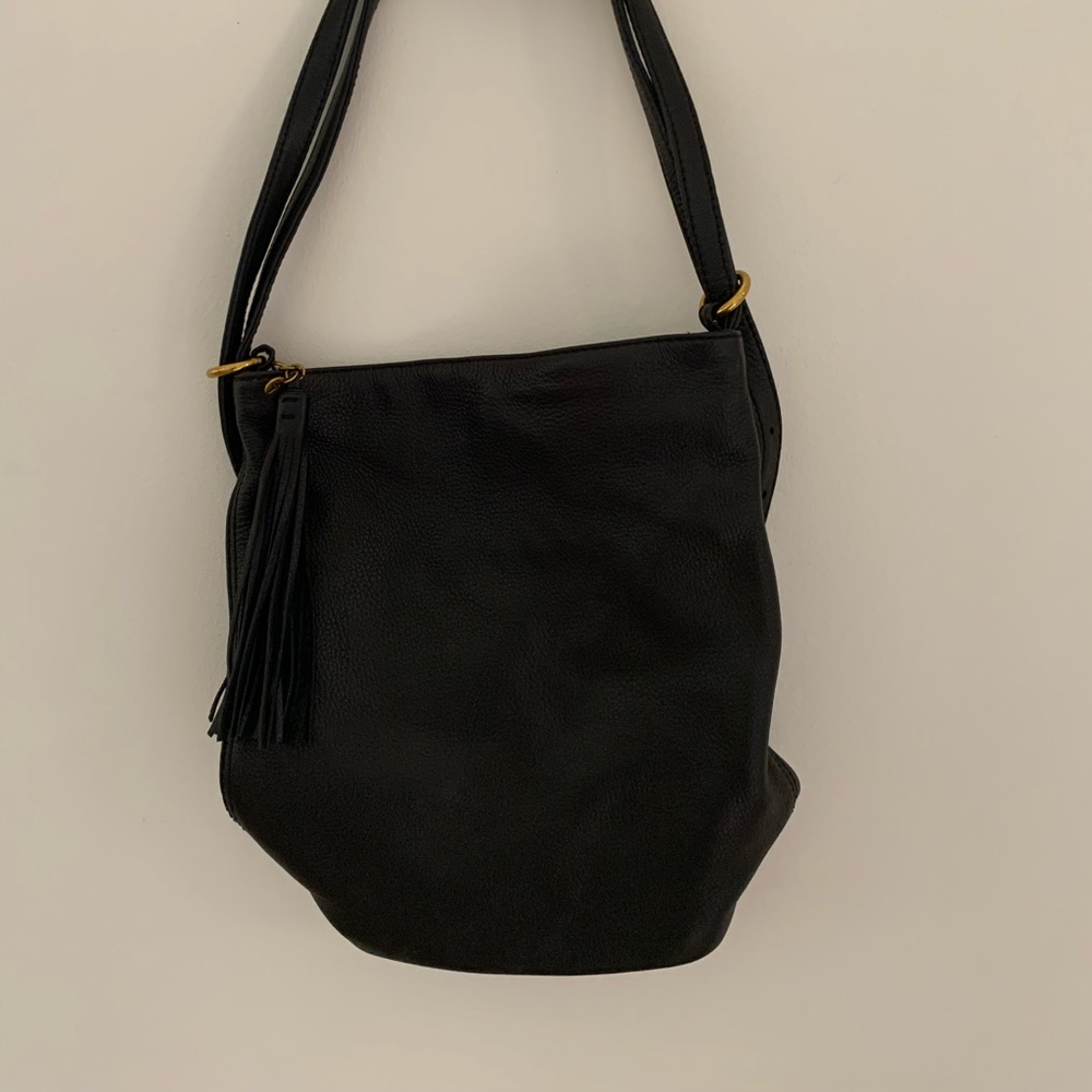 Beautiful black leather HOBO BLAZE convertible shoulder/backpack bag